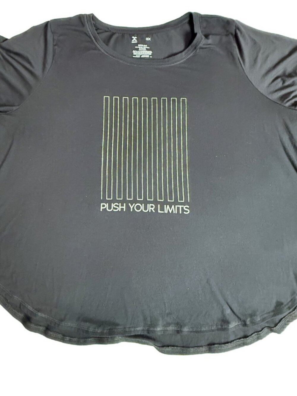 Xersion Quick Dri Women’s 3X Black Activewear Top Push Your Limits Athleisure